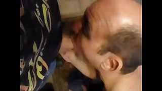 cheerful dastard cocksucker giving deepthroat blowjob